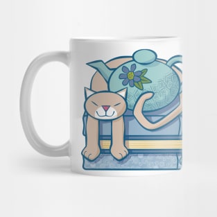 Cat Tea Books Mug